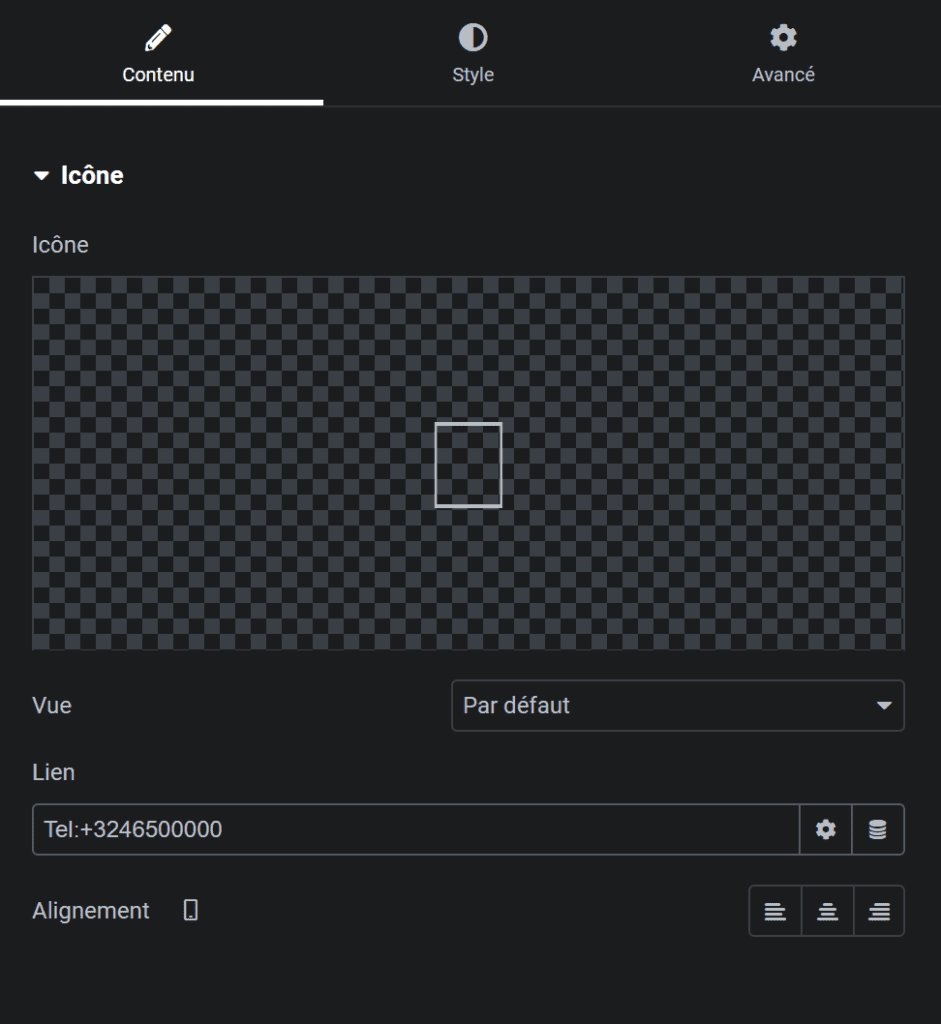 lien telephone pour icone