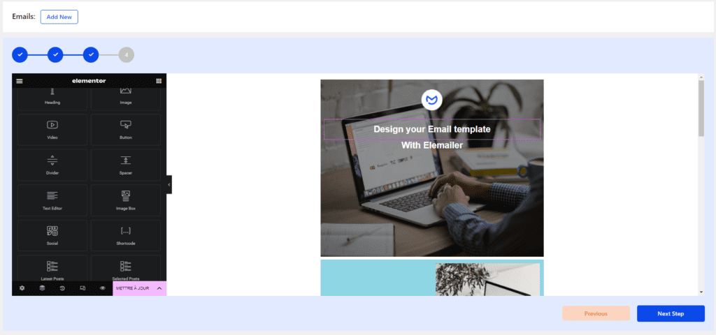 elemailer creation email personnalisé